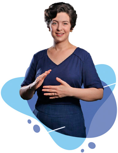 Paloma é uma mulher de 38 anos, de pele clara, cabelo castanho escuro encaracolado, curto emoldurando o rosto. Ela tem rosto redondo, olhos verdes maquiados com sombra marrom, usa batom vermelho e olha para nós com um sorriso largo. Ela está de blusa roxa com decote V.